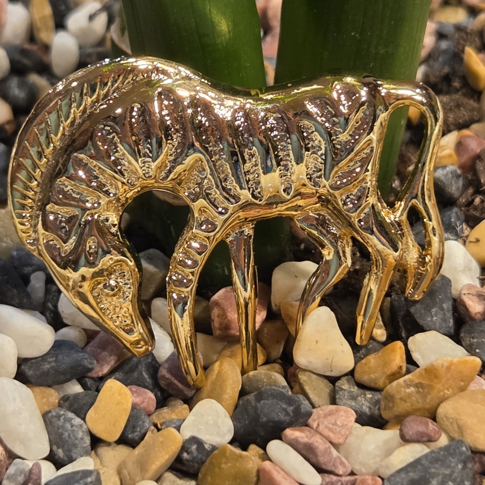 Zebra Gold Brooch
